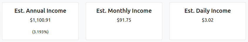 An image of Passive Income Tracker projecting your future stock dividend income.